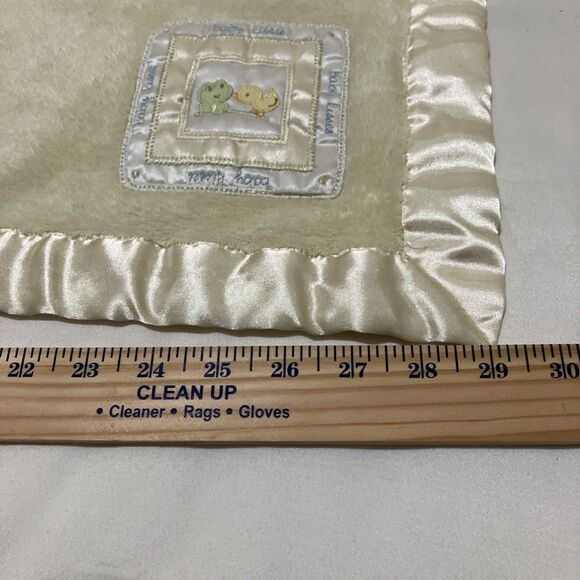 carters baby kisses Baby blanket frog duck Fleece Vintage Butter Yellow 34x29” - Picture 7 of 11